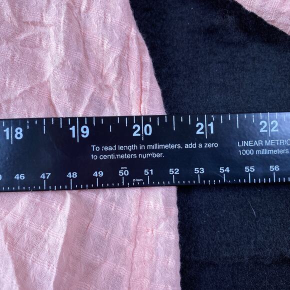 LC Lauren Conrad Womens Blouse Blush Pink Checkered Lined Long Sleeve Flowy L - Picture 9 of 14